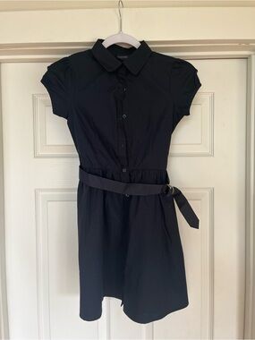 Navy blue Nautica Girl’s Short-Sleeve Shirt Dress with Belt